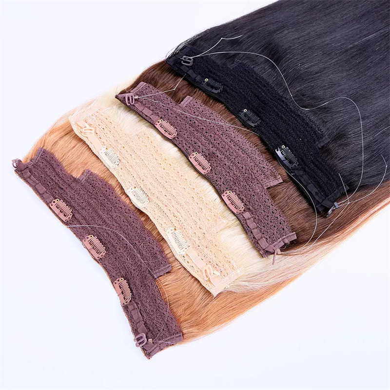 Hot Seliing Straight Halo Solid Color Heat Resistant Hair Extension 100% Remy Hair